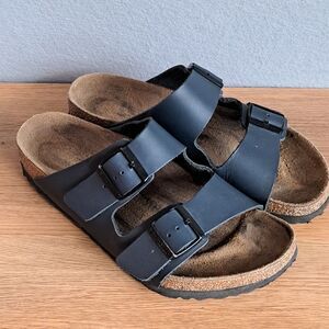 Birkenstock Arizona Sandals Women's Size 10 - 10.5 EU 41 Navy Blue Vegan Leather